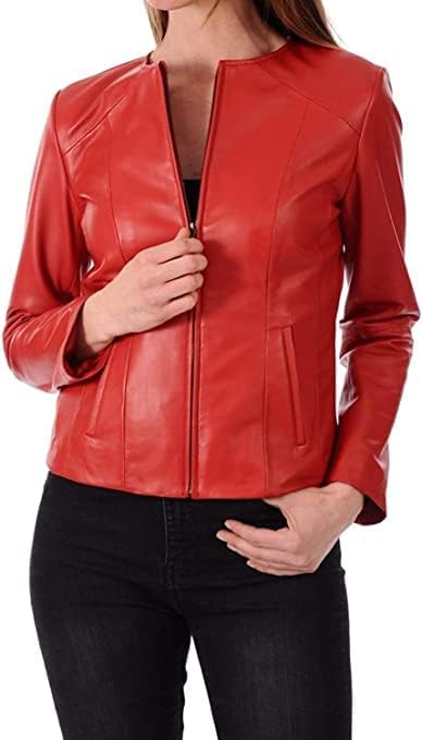 ATARZA Women's Leather Jackets - Motorcycle Biker Lambskin Leather Jacket For Girl, Moto Riding Party & Casual Jackets