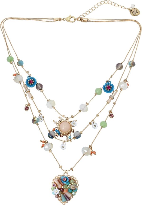 Betsey Johnson Woven Heart Layered Necklace