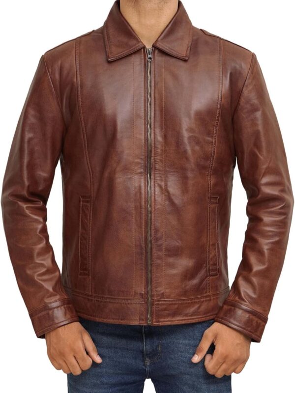 Brown Leather Jacket Men - Black Real Lambskin Mens Leather Jacket