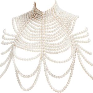 CCbodily Pearl Body Chain Bra - Fashion Shoulder Necklaces Bra Chain Body Jewelry