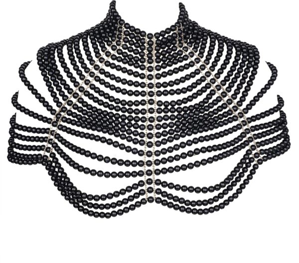 CCbodily Pearl Body Chain Bra - Fashion Shoulder Necklaces Bra Chain Body Jewelry