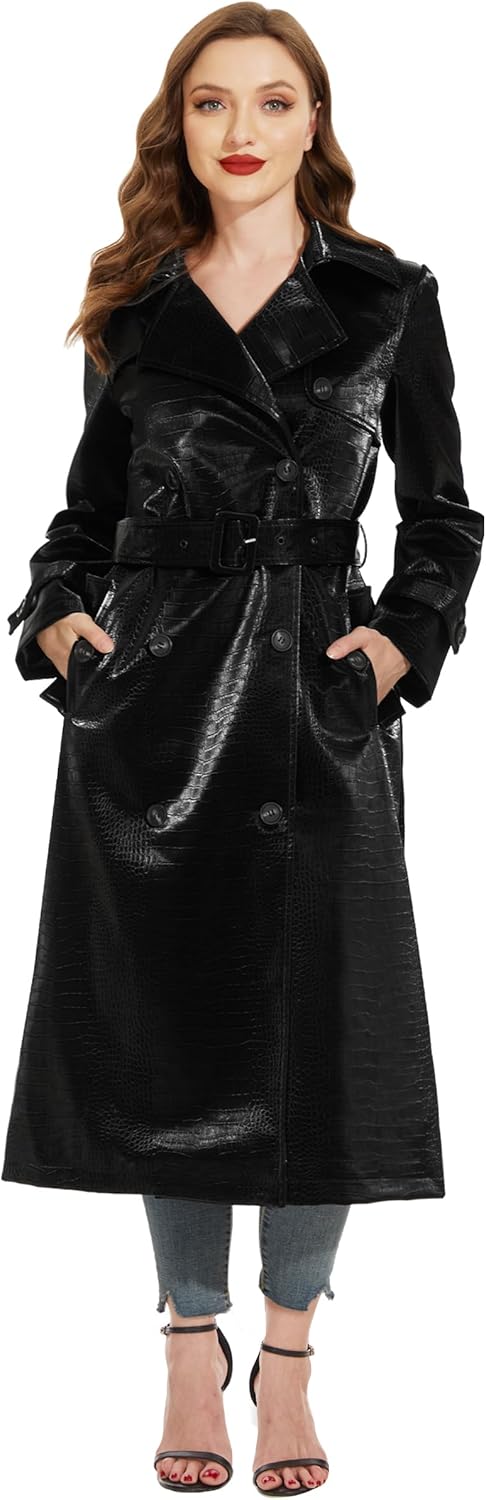 Fahsyee Women's Leather Jackets, Faux Motorcycle Plus Size Moto Biker Coat Short Lightweight Vegan Pleather Fashion