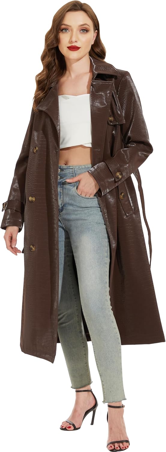 Fahsyee Women's Leather Jackets, Faux Motorcycle Plus Size Moto Biker Coat Short Lightweight Vegan Pleather Fashion