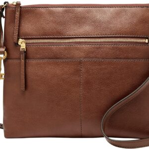 Fossil Women's Fiona Leather Large Crossbody Purse Handbag, Brown (Model: ZB7669200)