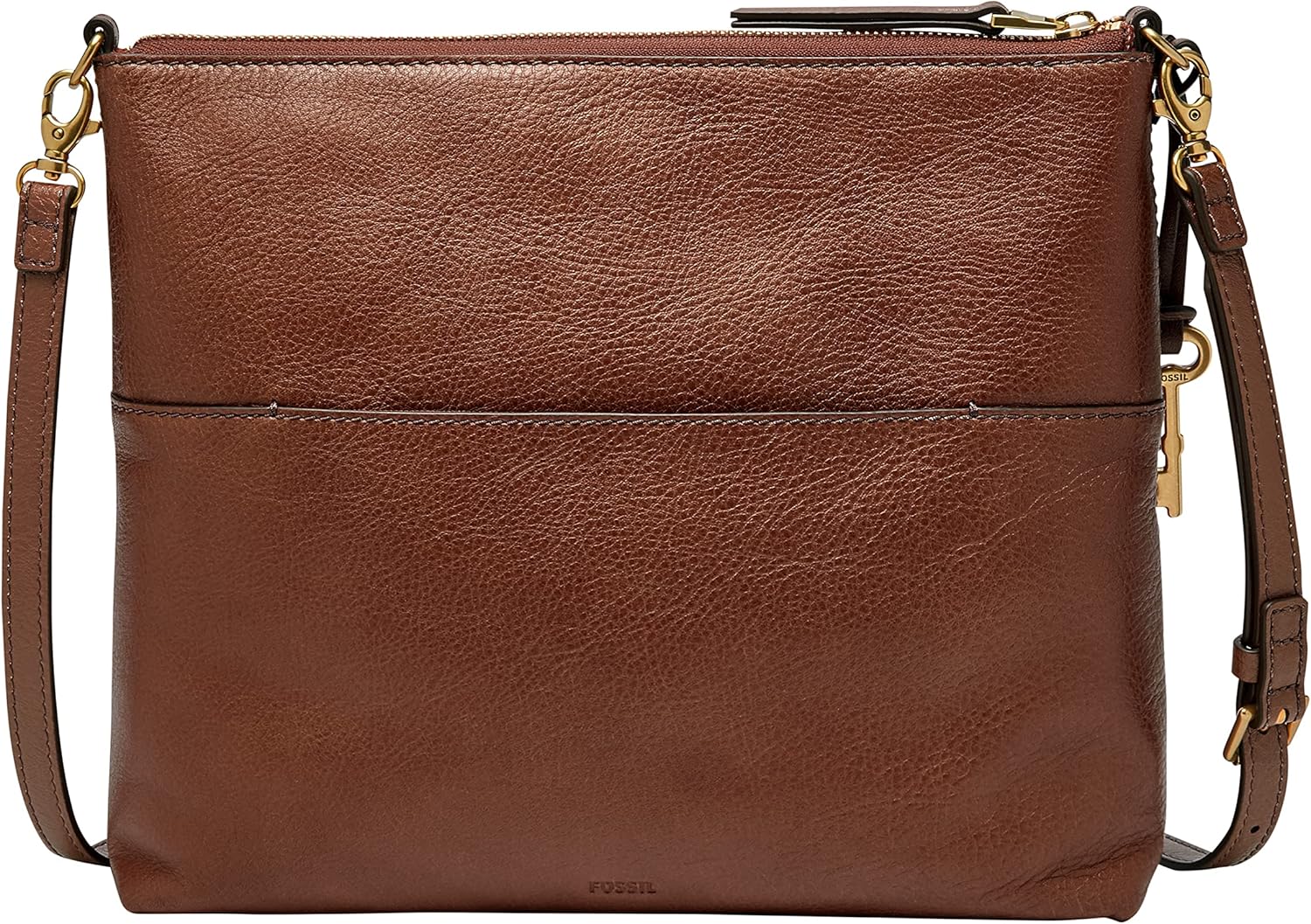 Fossil Women's Fiona Leather Large Crossbody Purse Handbag, Brown (Model: ZB7669200)