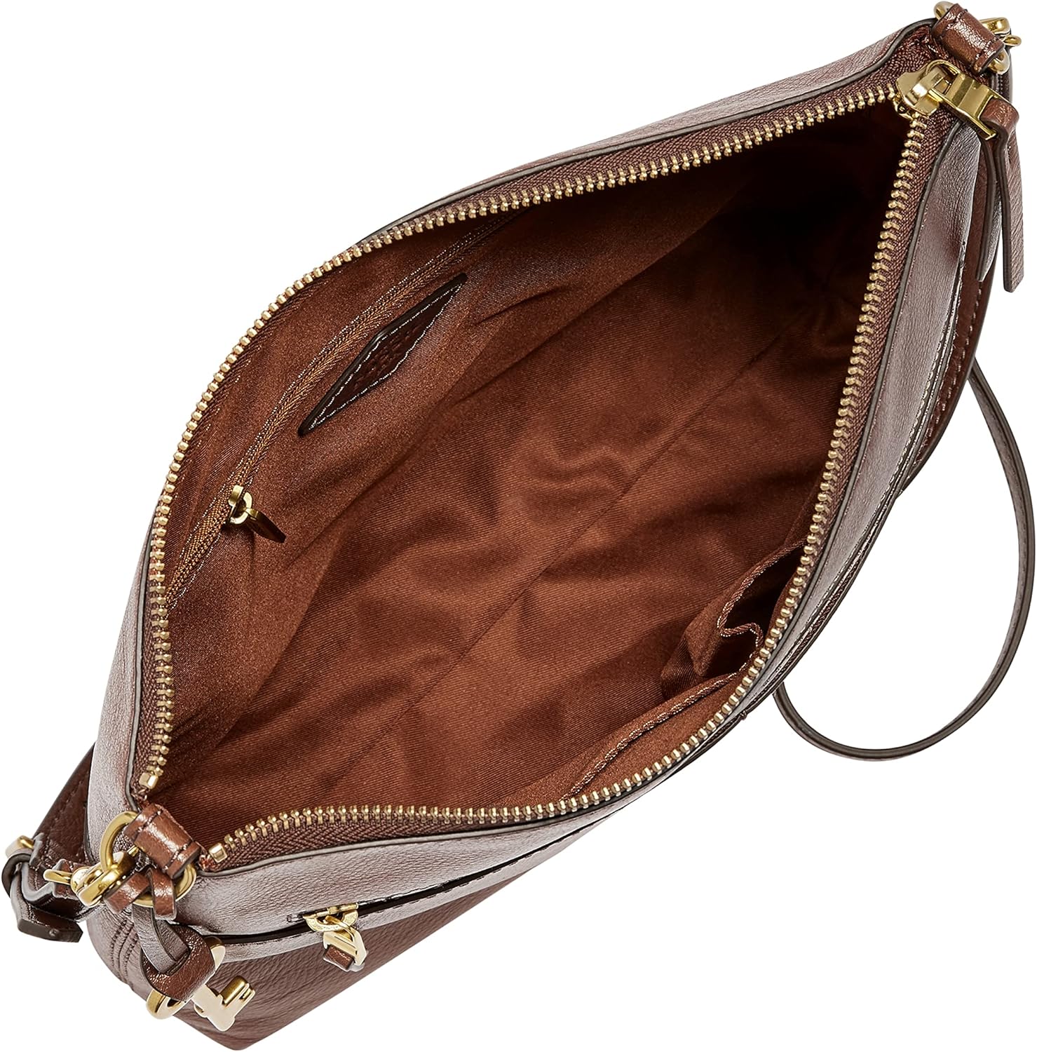 Fossil Women's Fiona Leather Large Crossbody Purse Handbag, Brown (Model: ZB7669200)