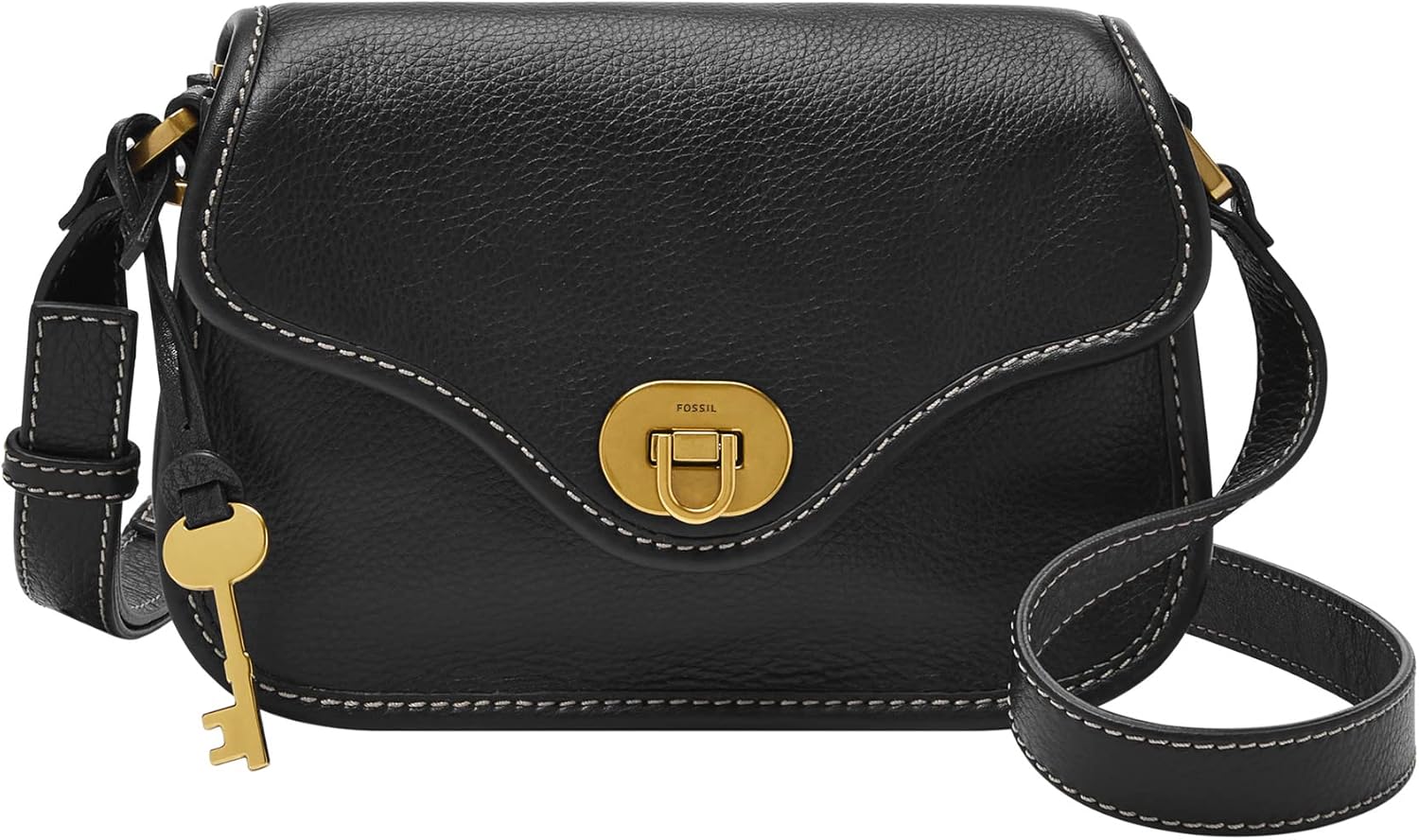 Fossil Women's Heritage Leather Mini Flap Crossbody Purse Handbag for Women