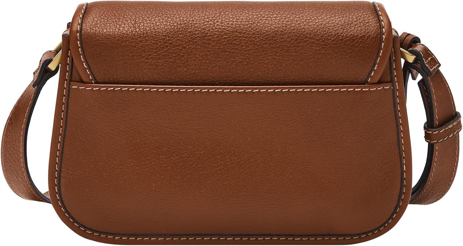 Fossil Women's Heritage Leather Mini Flap Crossbody Purse Handbag for Women