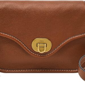 Fossil Women's Heritage Leather Mini Flap Crossbody Purse Handbag for Women