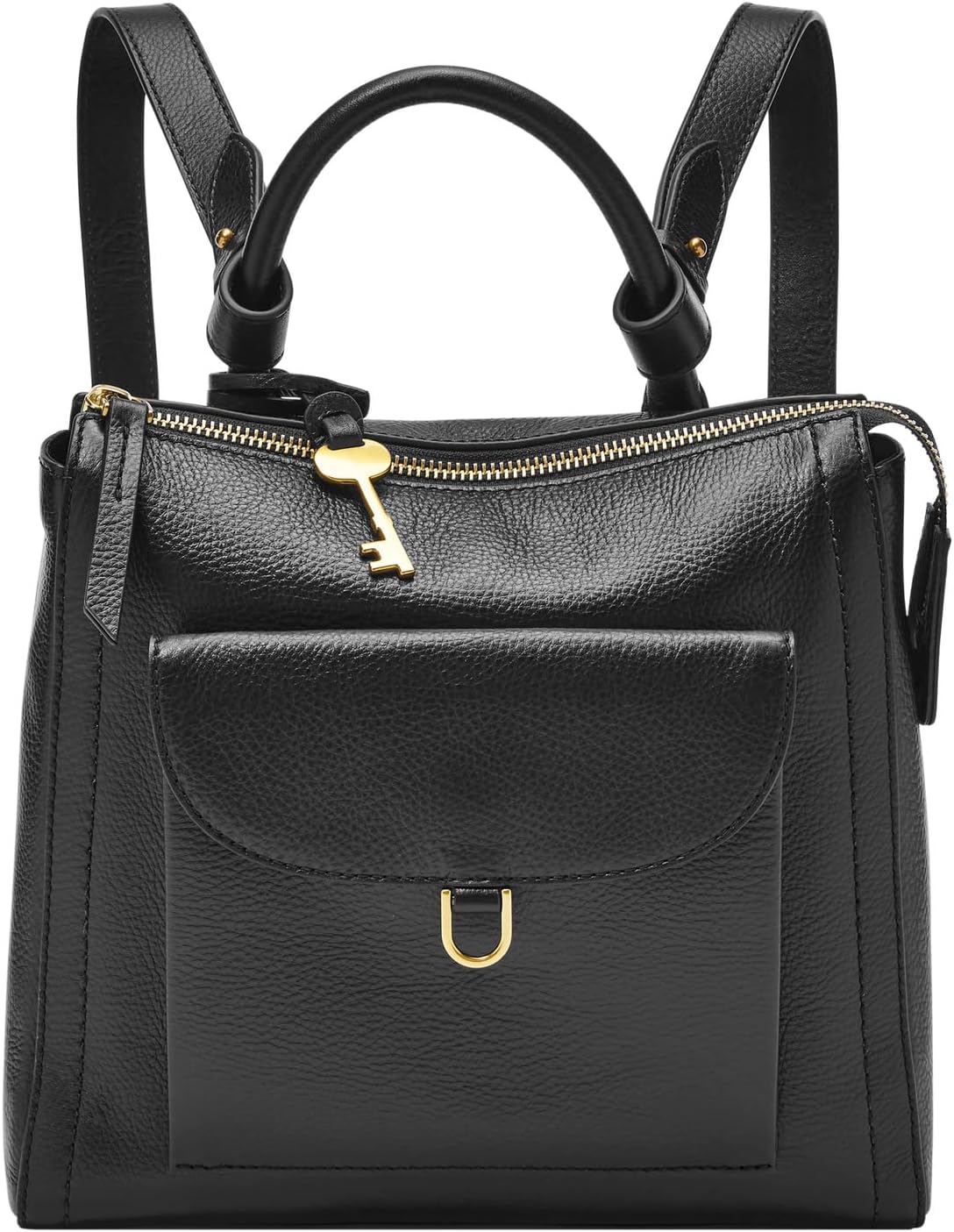 Fossil Women's Parker Leather Convertible Small Backpack Purse Handbag, Brown (Model: ZB1514200)