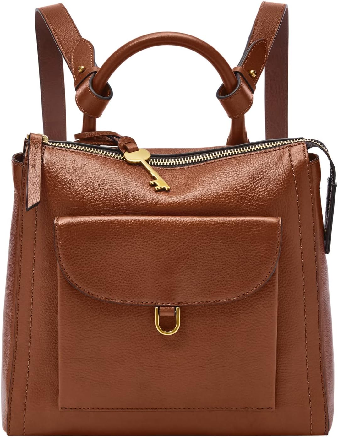 Fossil Women's Parker Leather Convertible Small Backpack Purse Handbag, Brown (Model: ZB1514200)