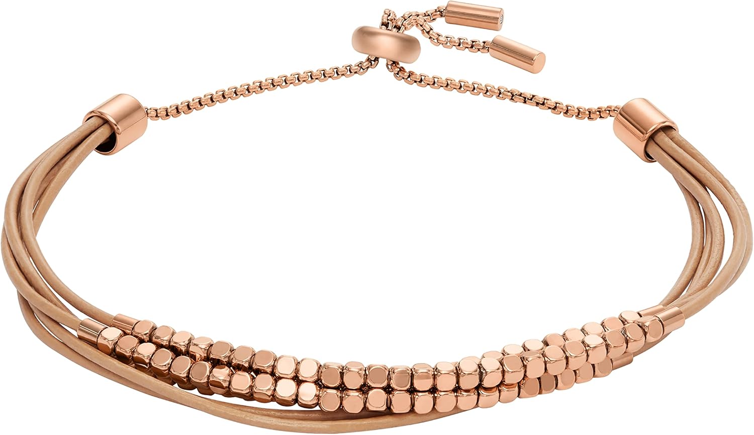 Fossil Women's Stainless Steel and Genuine Leather Bracelet for Women