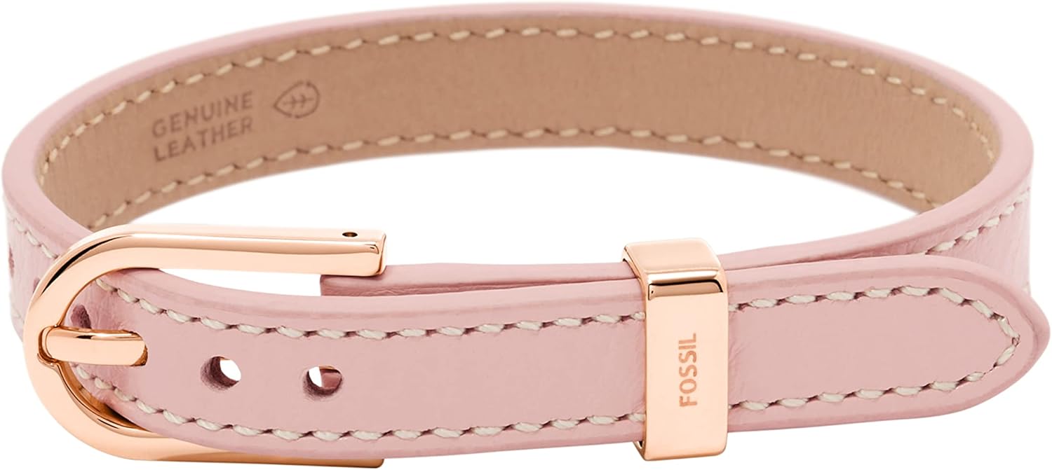 Fossil Women's Stainless Steel and Genuine Leather Bracelet for Women