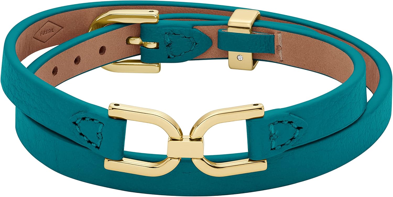 Fossil Women's Stainless Steel and Genuine Leather Bracelet for Women