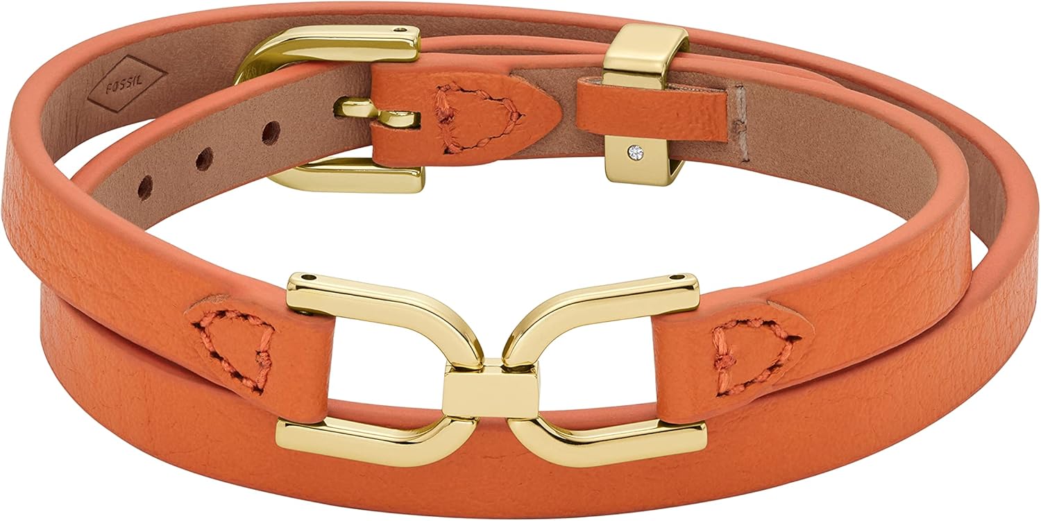 Fossil Women's Stainless Steel and Genuine Leather Bracelet for Women