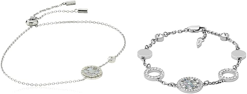 Fossil Women's Sterling Silver or Silver-Tone Stainless Steel Chain Bracelet for Women