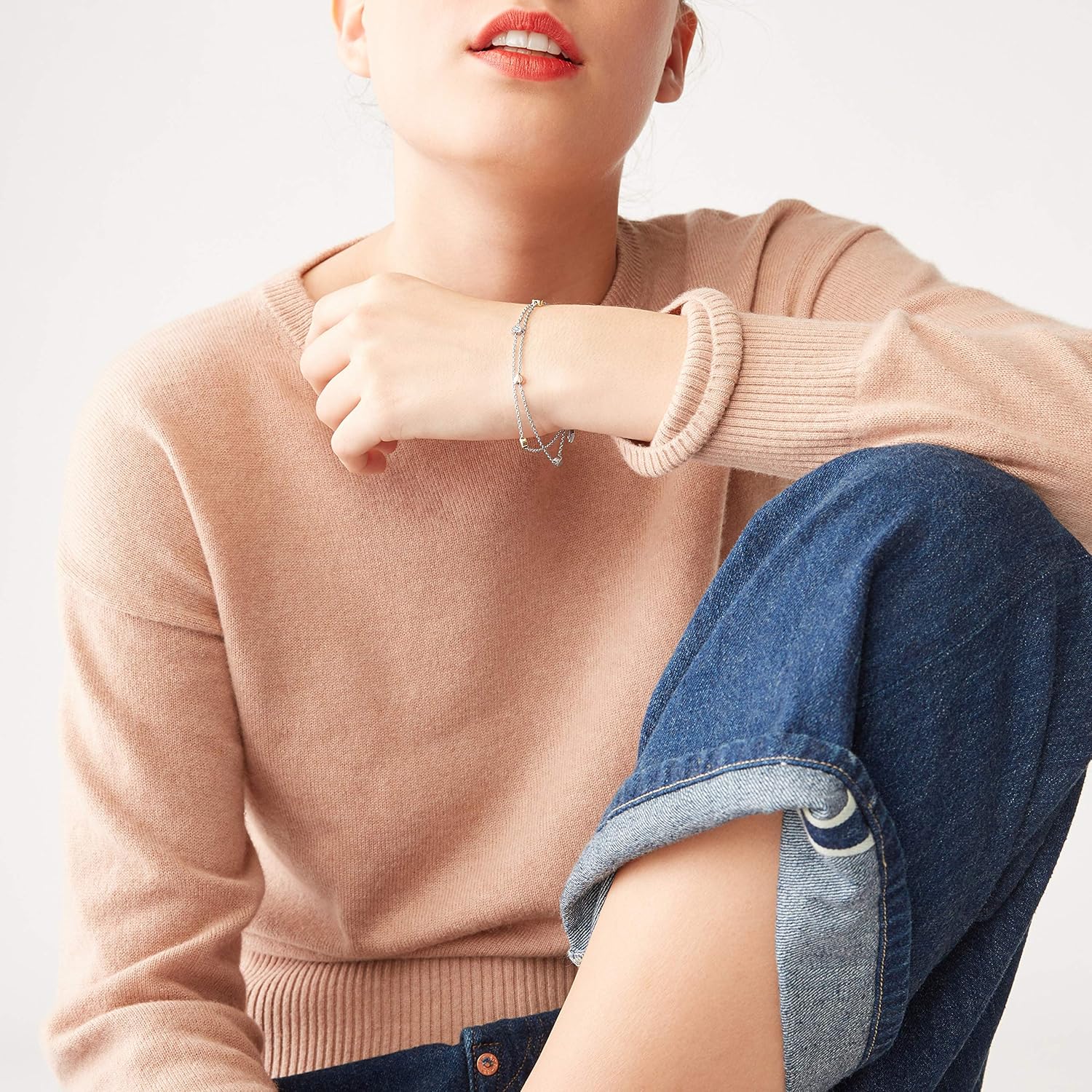 Fossil Women's Sterling Silver or Silver-Tone Stainless Steel Chain Bracelet for Women