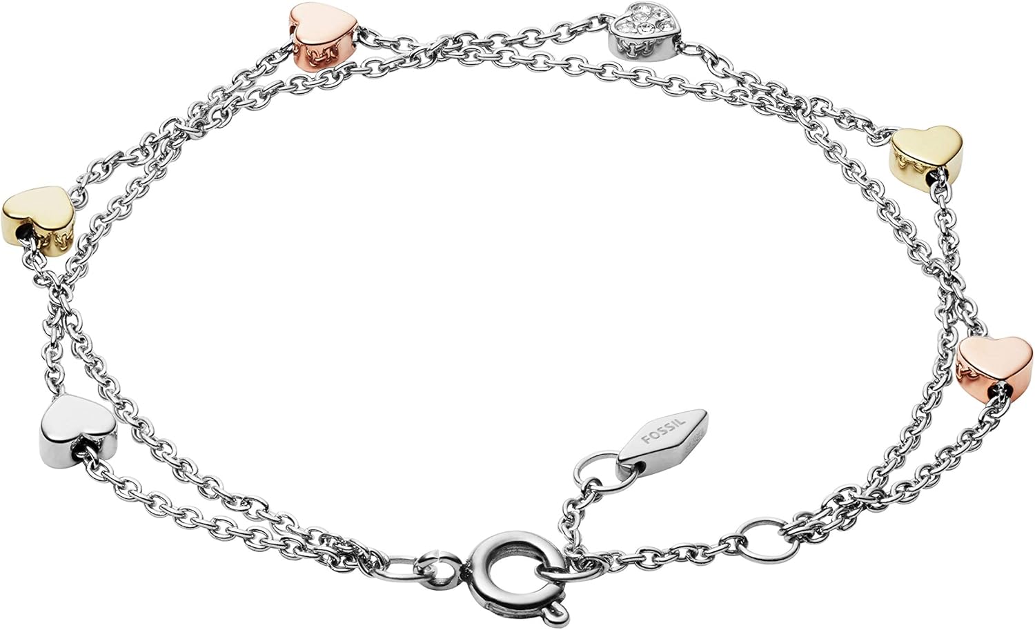 Fossil Women's Sterling Silver or Silver-Tone Stainless Steel Chain Bracelet for Women