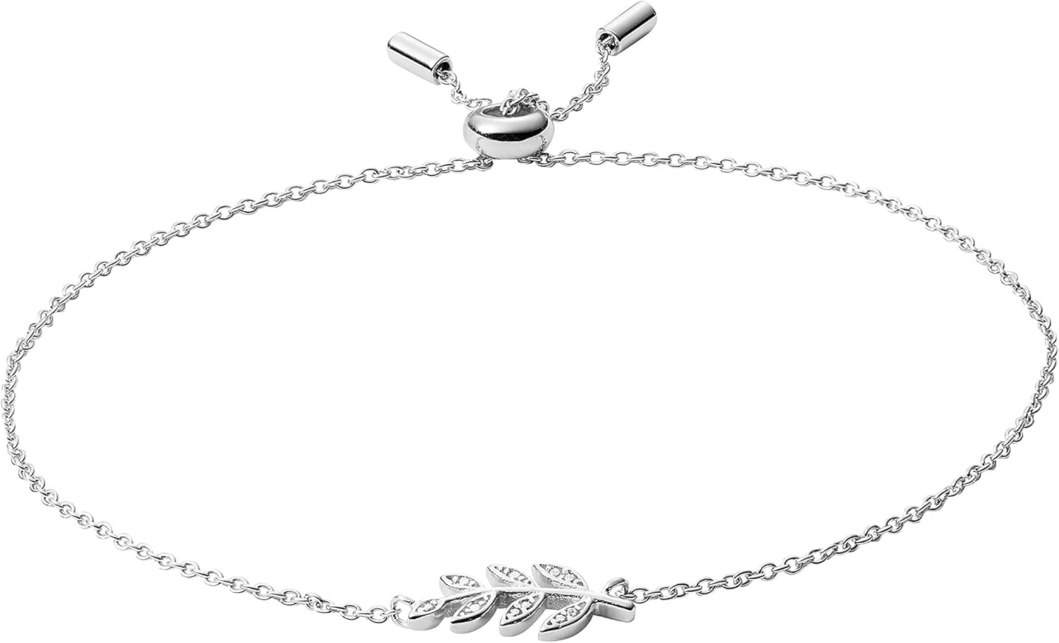 Fossil Women's Sterling Silver or Silver-Tone Stainless Steel Chain Bracelet for Women