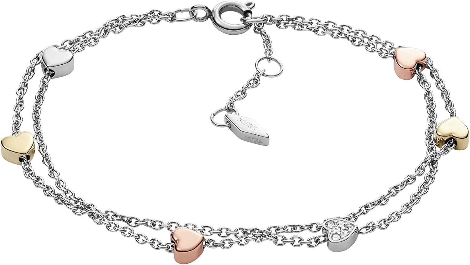 Fossil Women's Sterling Silver or Silver-Tone Stainless Steel Chain Bracelet for Women
