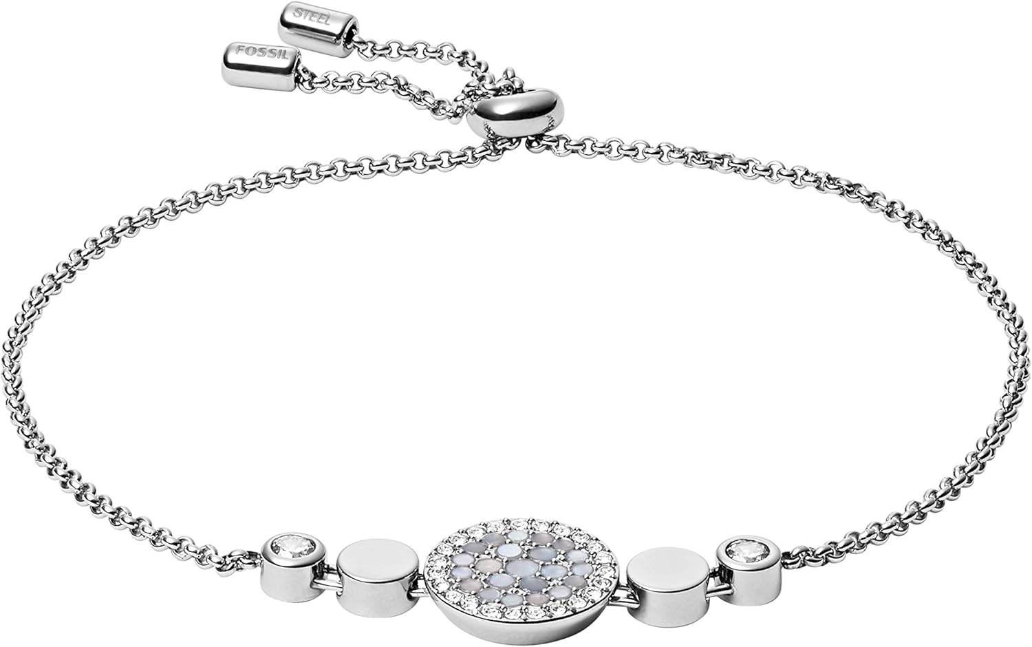Fossil Women's Sterling Silver or Silver-Tone Stainless Steel Chain Bracelet for Women