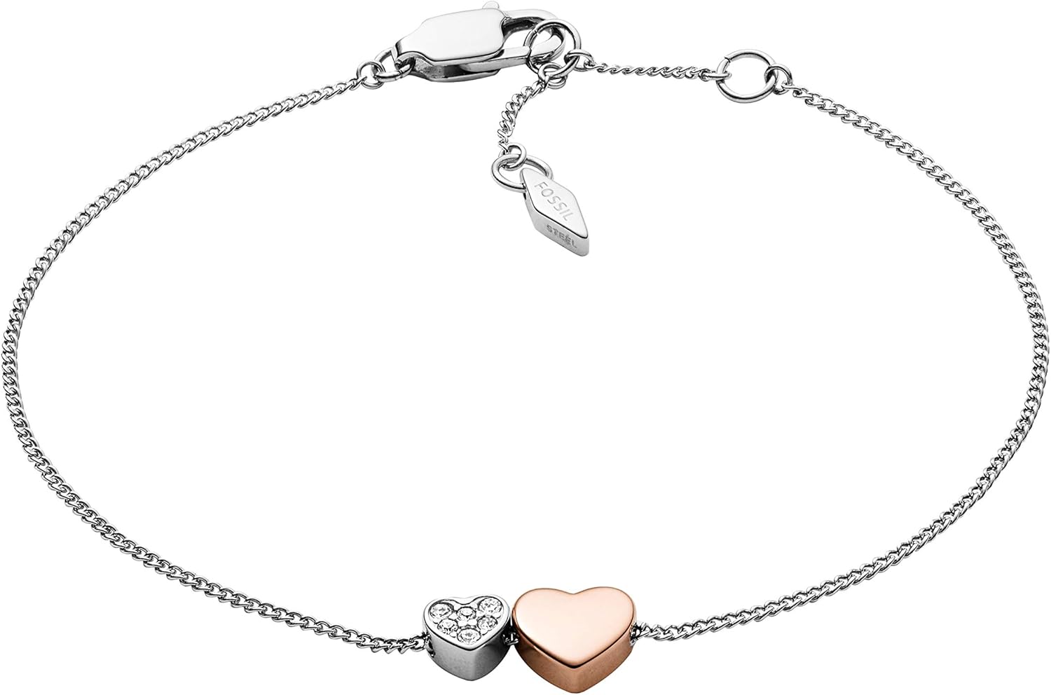 Fossil Women's Sterling Silver or Silver-Tone Stainless Steel Chain Bracelet for Women