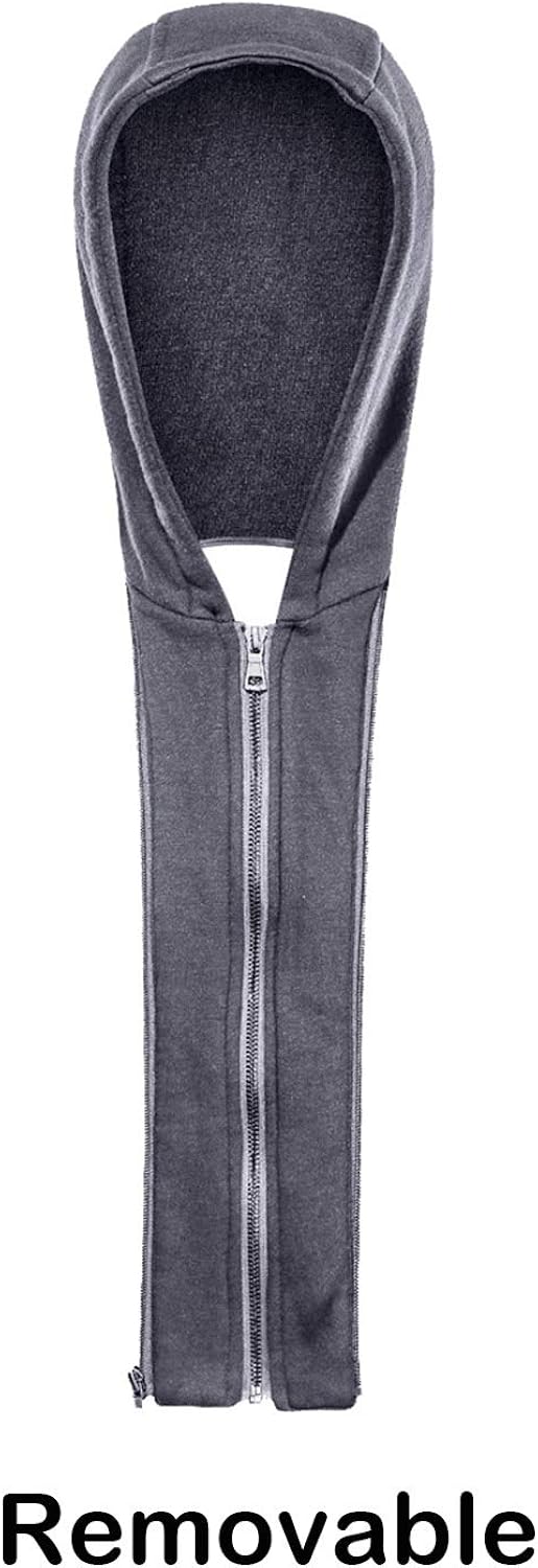 HOOD CREW Men\u2019s Casual Stand Collar PU Faux Leather Zip-Up Motorcycle Bomber Jacket With a Removable Hood