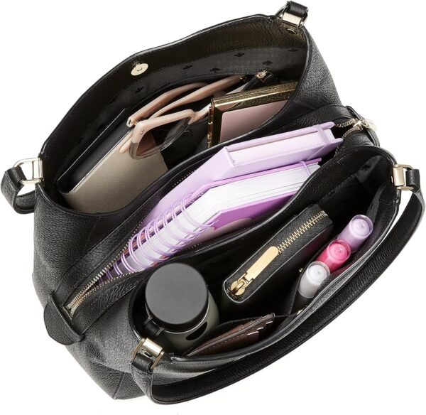 Kate Spade Leila Colorblock Medium Triple Compartment Shoulder Bag Purse Handbag, WARM BEIGE MULTI