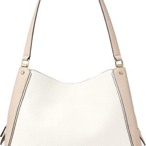 Kate Spade Leila Colorblock Medium Triple Compartment Shoulder Bag Purse Handbag, WARM BEIGE MULTI