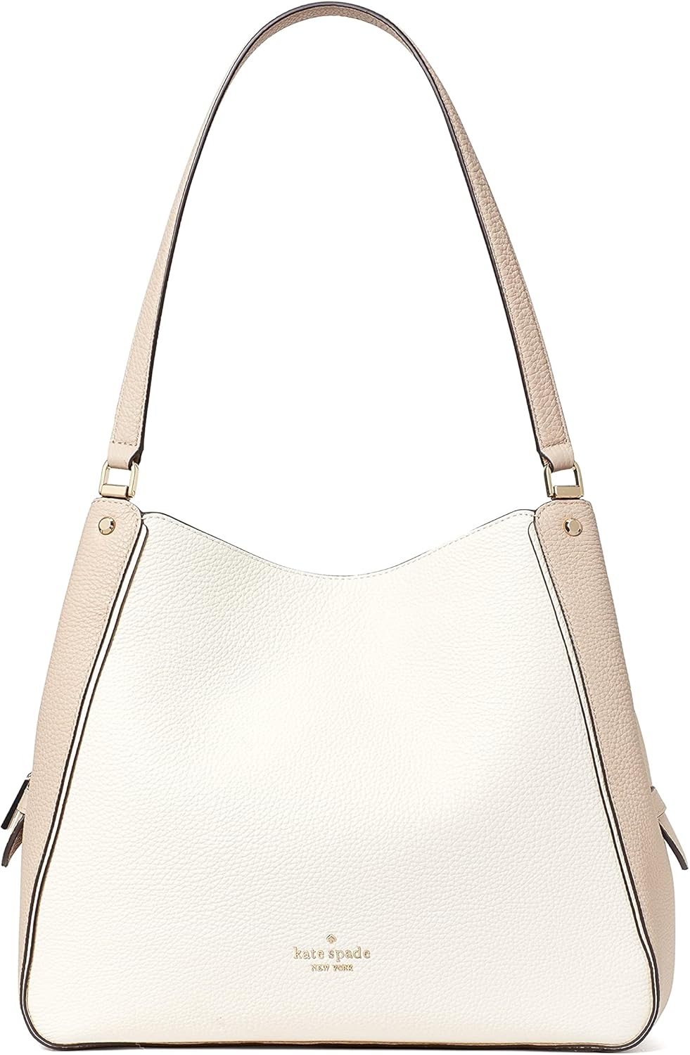 Kate Spade Leila Colorblock Medium Triple Compartment Shoulder Bag Purse Handbag, WARM BEIGE MULTI