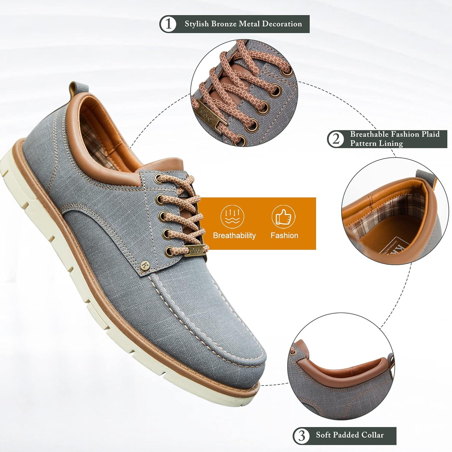 Kkyc Men's Shoes Comfortable Casual Shoes Slip on Lace up Shoes