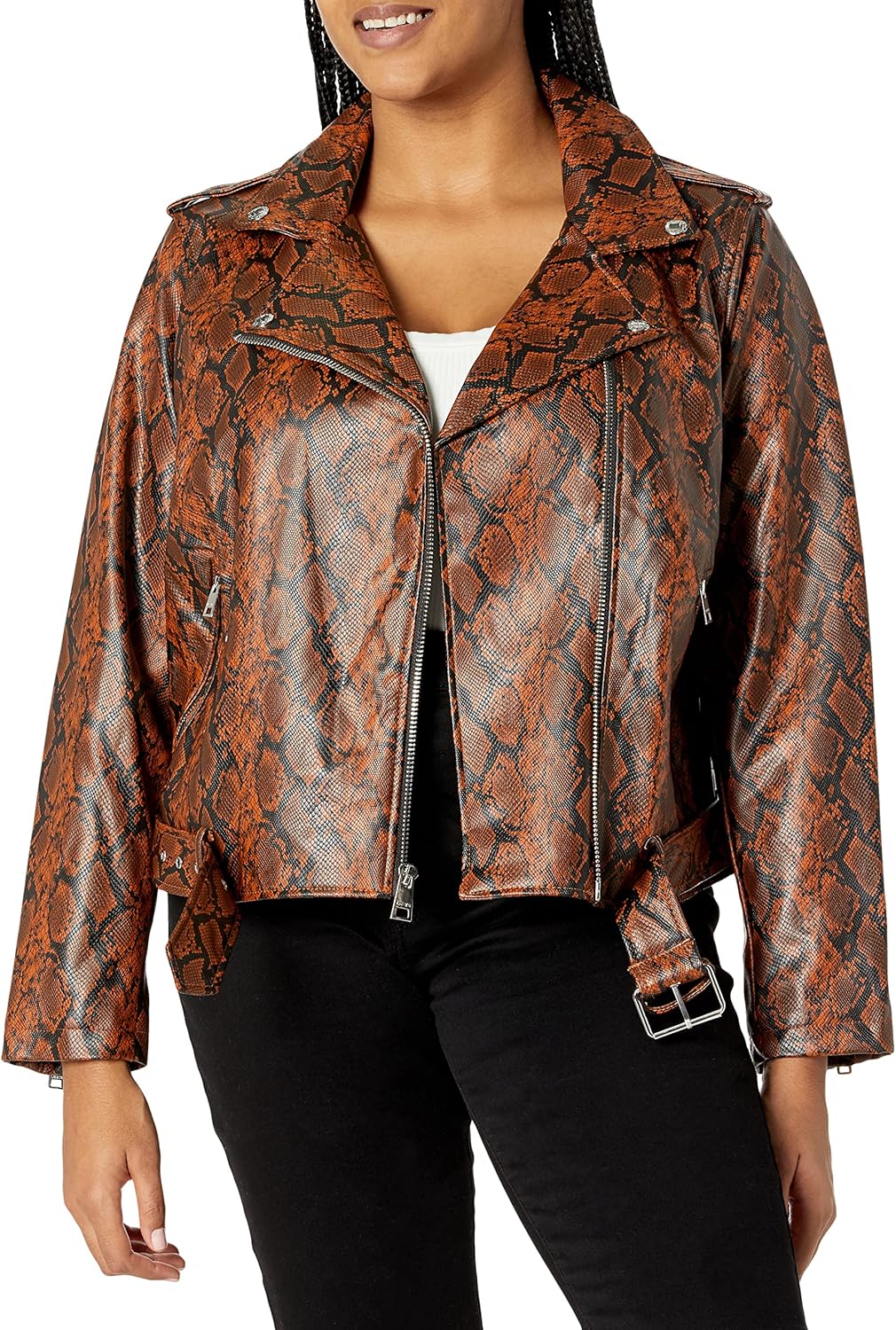 Levi's Women's Faux Leather Belted Motorcycle Jacket (Standard & Plus Sizes)