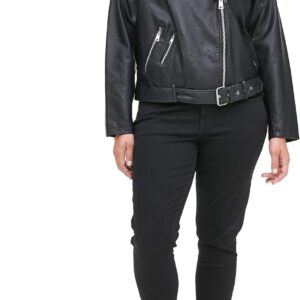 Levi's Women's Faux Leather Belted Motorcycle Jacket (Standard & Plus Sizes)