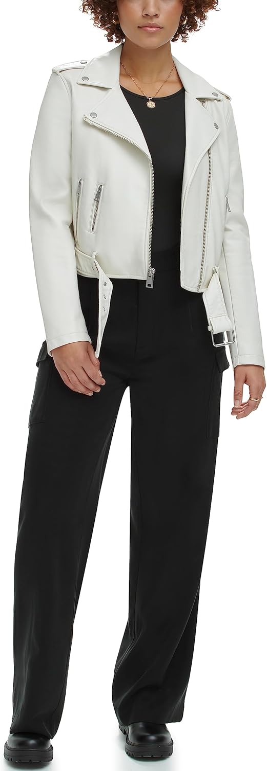 Levi's Women's Faux Leather Belted Motorcycle Jacket (Standard & Plus Sizes)