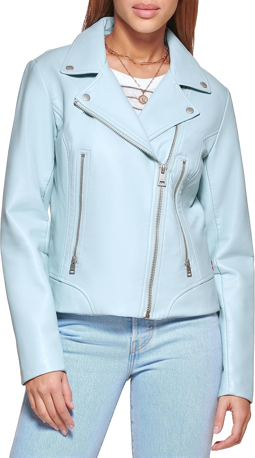 Levi's Women's Faux Leather Belted Motorcycle Jacket (Standard & Plus Sizes)