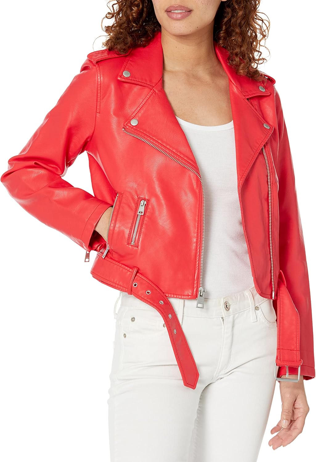 Levi's Women's Faux Leather Belted Motorcycle Jacket (Standard & Plus Sizes)