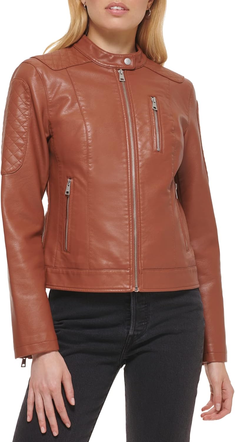 Levi's Women's Faux Leather Motocross Racer Jacket (Standard and Plus)