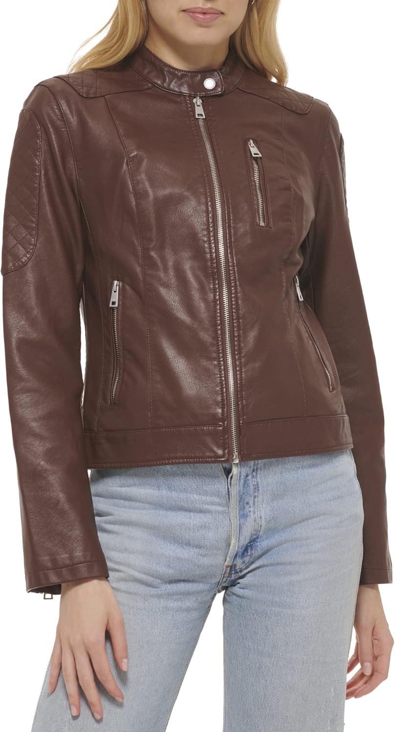 Levi's Women's Faux Leather Motocross Racer Jacket (Standard and Plus)