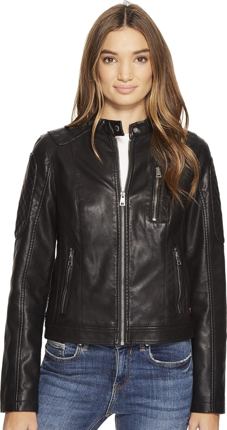 Levi's Women's Faux Leather Motocross Racer Jacket (Standard and Plus)