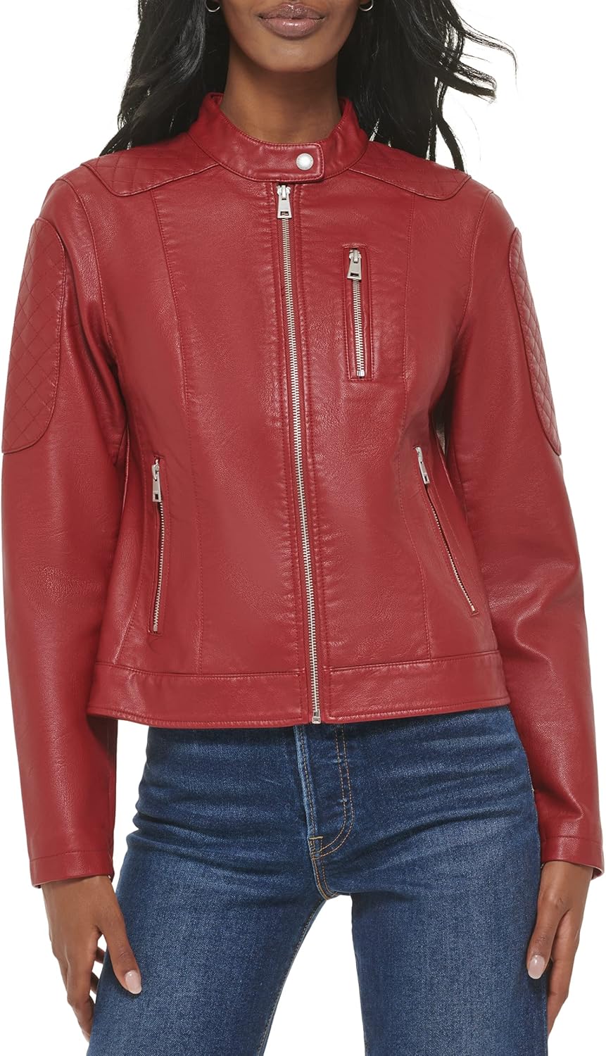 Levi's Women's Faux Leather Motocross Racer Jacket (Standard and Plus)