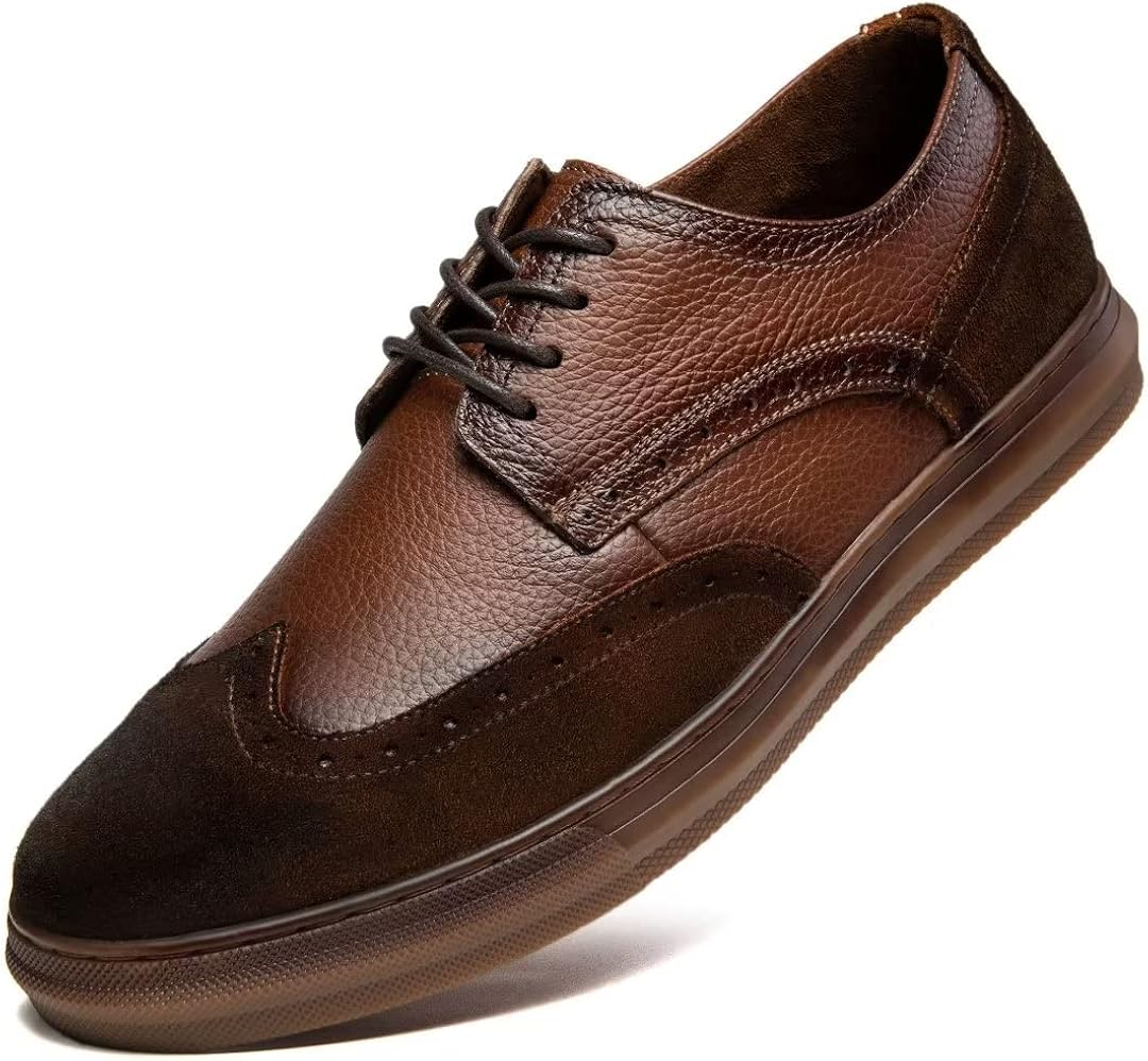 Men's Oxford, Plain Toe Genuine Leather Dress Shoes