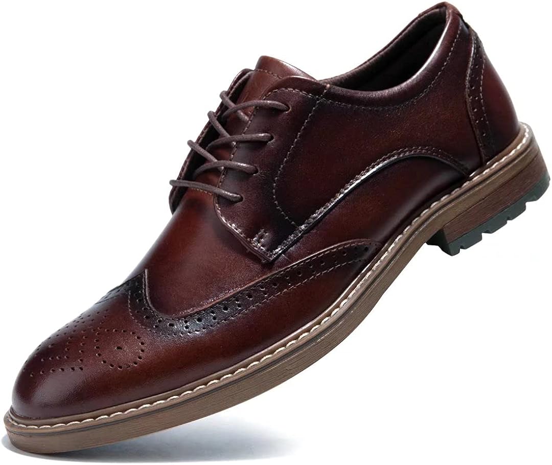 Men's Oxford, Plain Toe Genuine Leather Dress Shoes