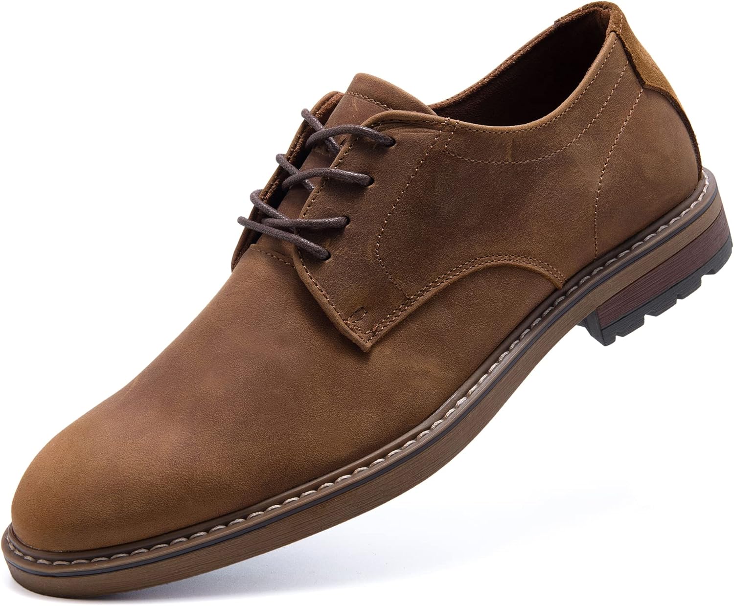 Men's Oxford, Plain Toe Genuine Leather Dress Shoes