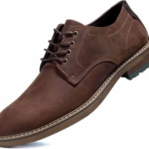 Men's Oxford, Plain Toe Genuine Leather Dress Shoes