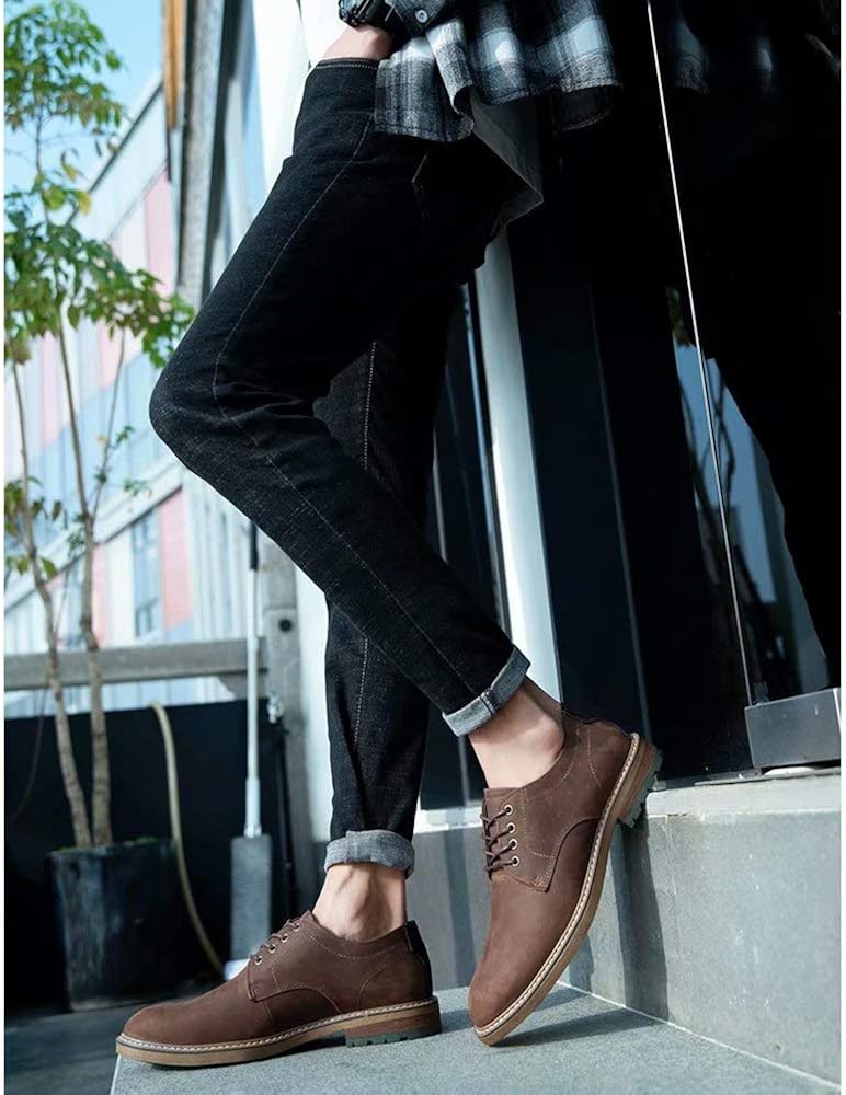 Men's Oxford, Plain Toe Genuine Leather Dress Shoes