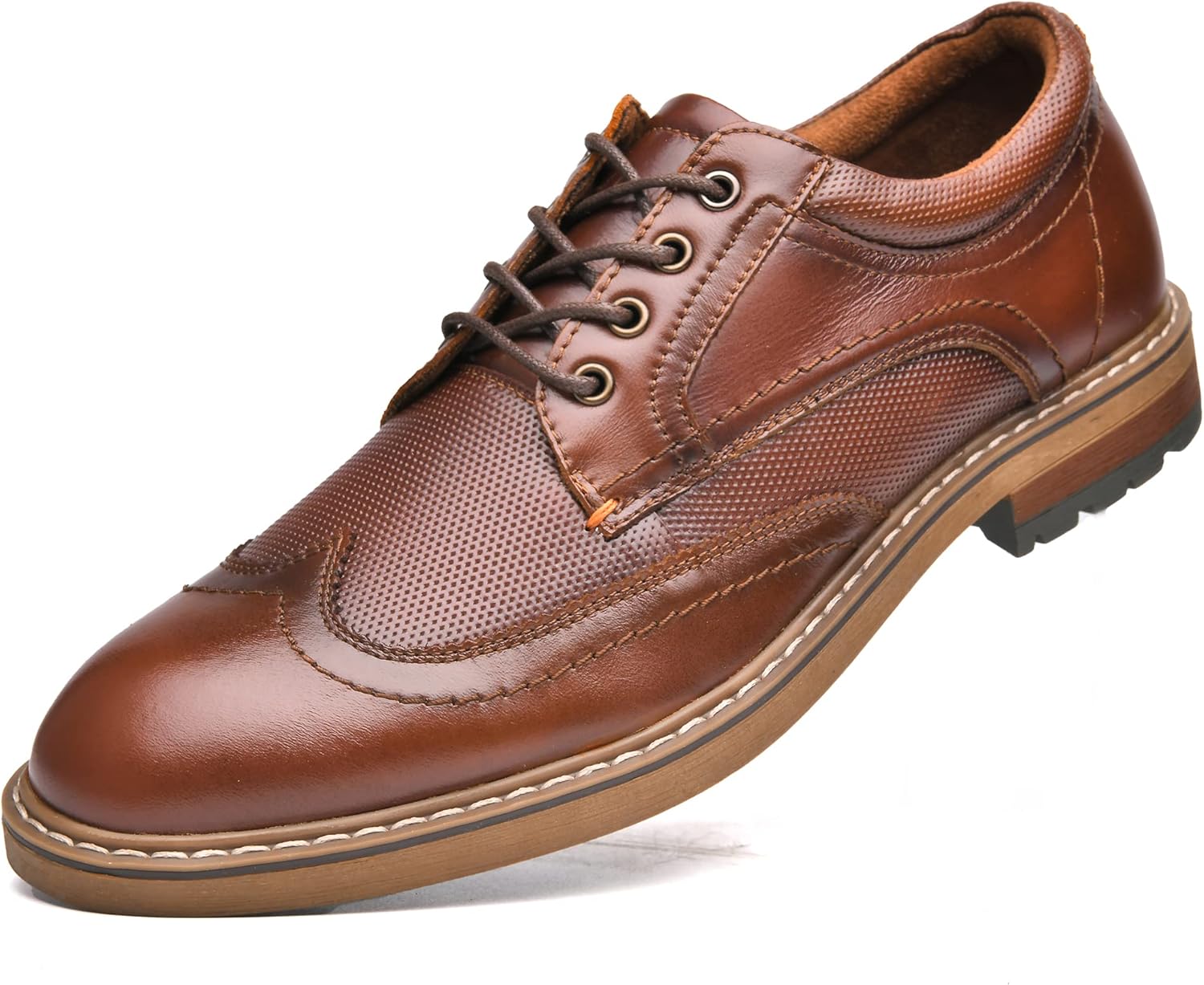 Men's Oxford, Plain Toe Genuine Leather Dress Shoes