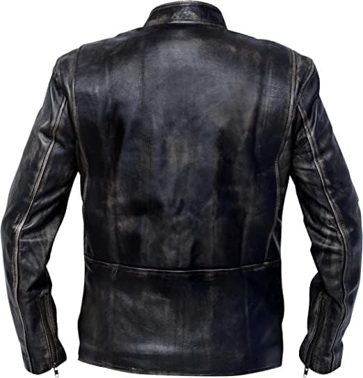 Men Distressed Real Leather Jacket Men Motorcycle Leather Jacket BLACK&BROWN Real Leather Jacket For men\u2019s