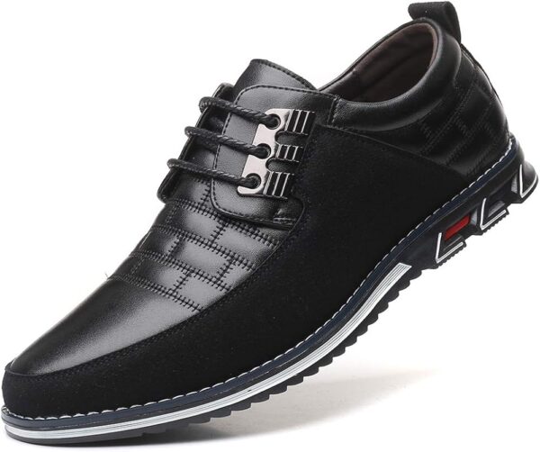 Mens Dress Shoes Casual Business Oxford Derby Orthopedic Leather Shoes Simple Lace-up Walk Loafers Flats Shoes for Men