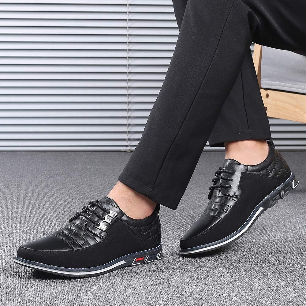 Mens Dress Shoes Casual Business Oxford Derby Orthopedic Leather Shoes Simple Lace-up Walk Loafers Flats Shoes for Men