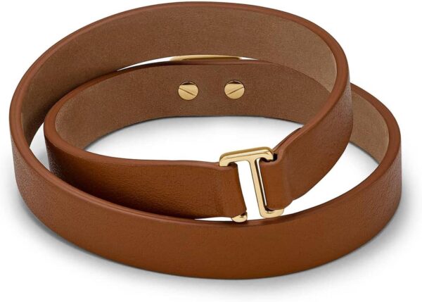 MVMT Double Leather Heartlock Bracelet for Women, Tan
